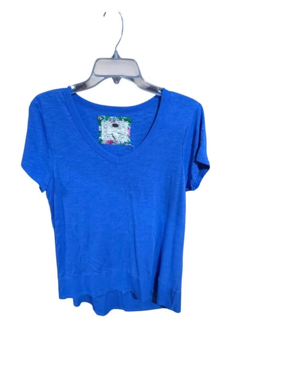 Cupio Blue V-Neck T-Shirt Hghi-Low